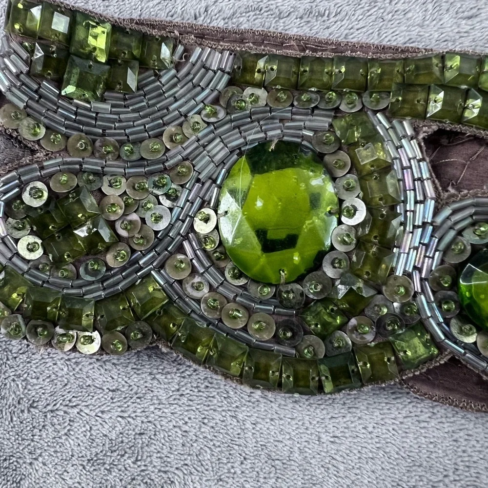 Jeweled Fred Segal, green, sequin, bellydancer belt.
